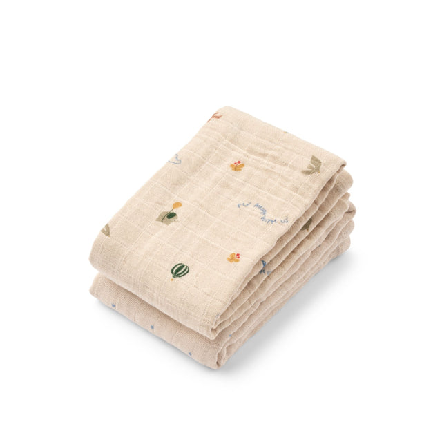 Liewood 2-Pack Lewis Muslin Cloth - Star / Flying Mix