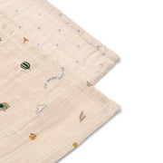 Liewood 2-Pack Lewis Muslin Cloth - Star / Flying Mix
