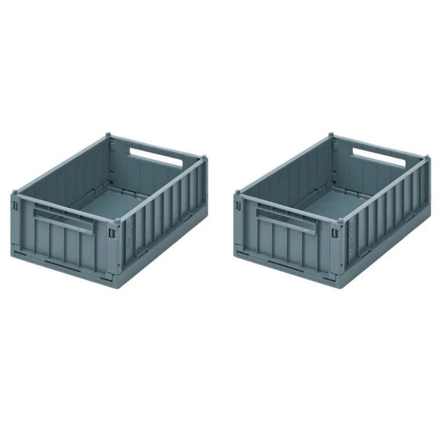 Liewood Weston Medium Storage Crate Set of 2 - Whale Blue