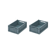 Liewood Weston Small Storage Crate Set of 2 - Whale Blue