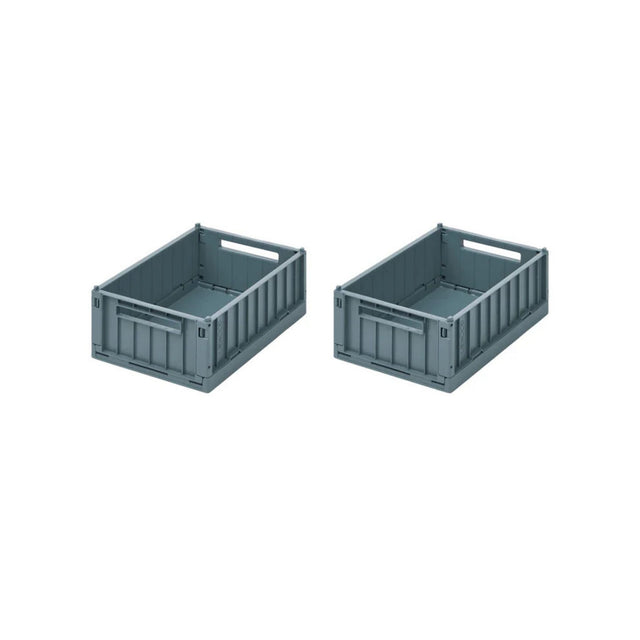 Liewood Weston Small Storage Crate Set of 2 - Whale Blue