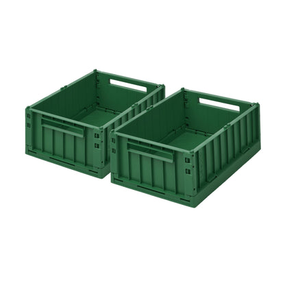 Liewood Weston Medium Storage Crate Set of 2 - Garden Green
