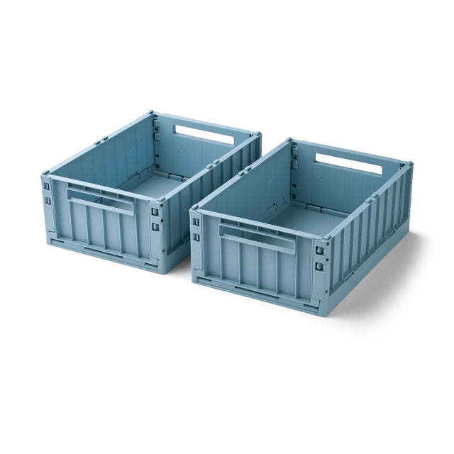 Liewood Weston Medium Storage Crate Set Of 2 - Beach Blue