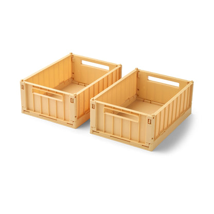 Liewood Weston Medium Storage Crate Set Of 2 - Lemon Yellow