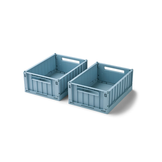 Liewood Weston Small Storage Crate Set Of 2 - Beach Blue