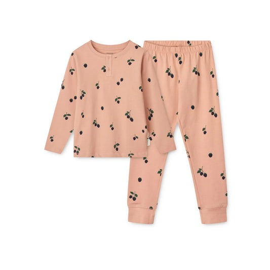 Liewood Wilhelm Printed Pyjamas Set - Mini Berry / Pale Tuscany