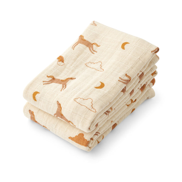 Liewood Lewis Muslin Cloth 2 Pack - Dream  Ecru