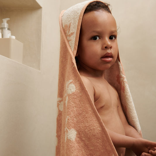 Liewood Alba Hooded Baby Towel - Peach / Sea Shell
