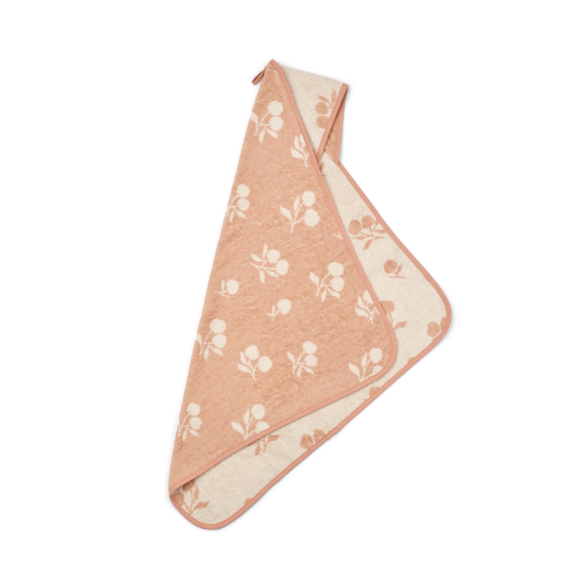 Liewood Alba Hooded Baby Towel In Peach / Sea Shell