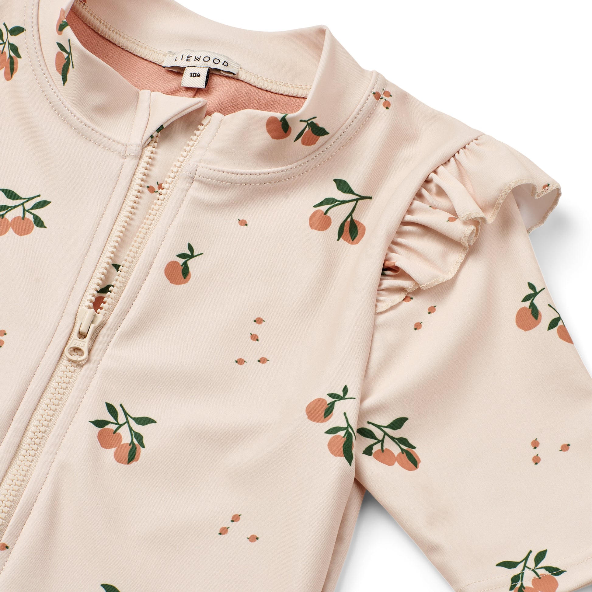 Liewood Amel Printed Swim Jumpsuit - Peach / Sea shell - Close Up