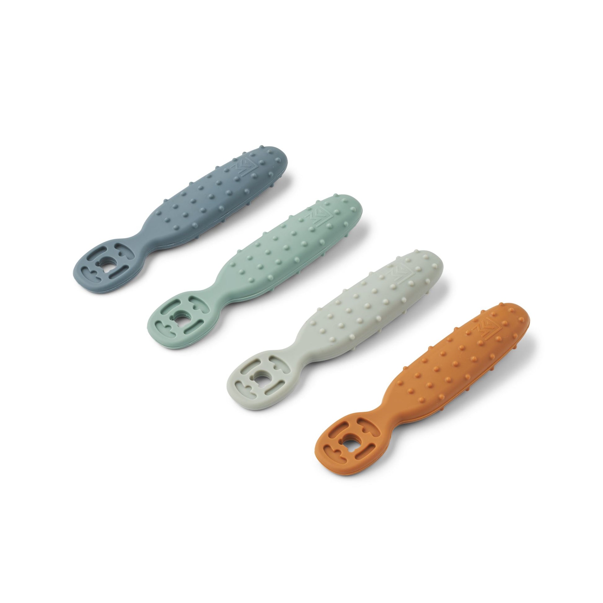 Liewood Caelia Baby Learning Spoon 4 Pack - Whale Blue Multi Mix