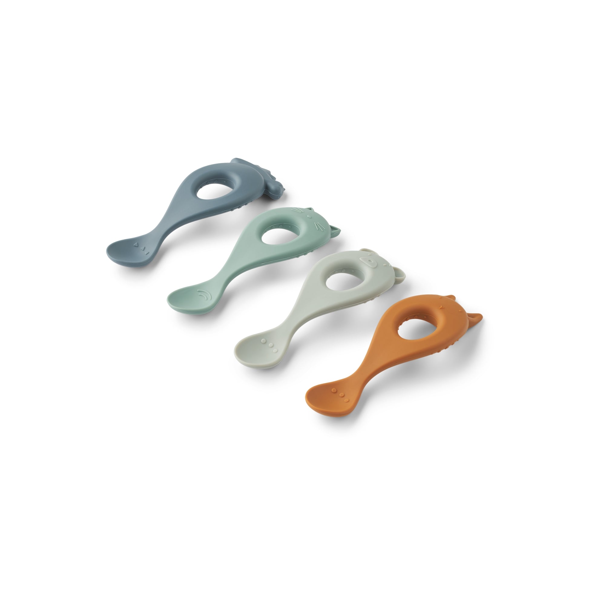 Liewood Liva Spoon 4 Pack - Whale Blue Multi Mix