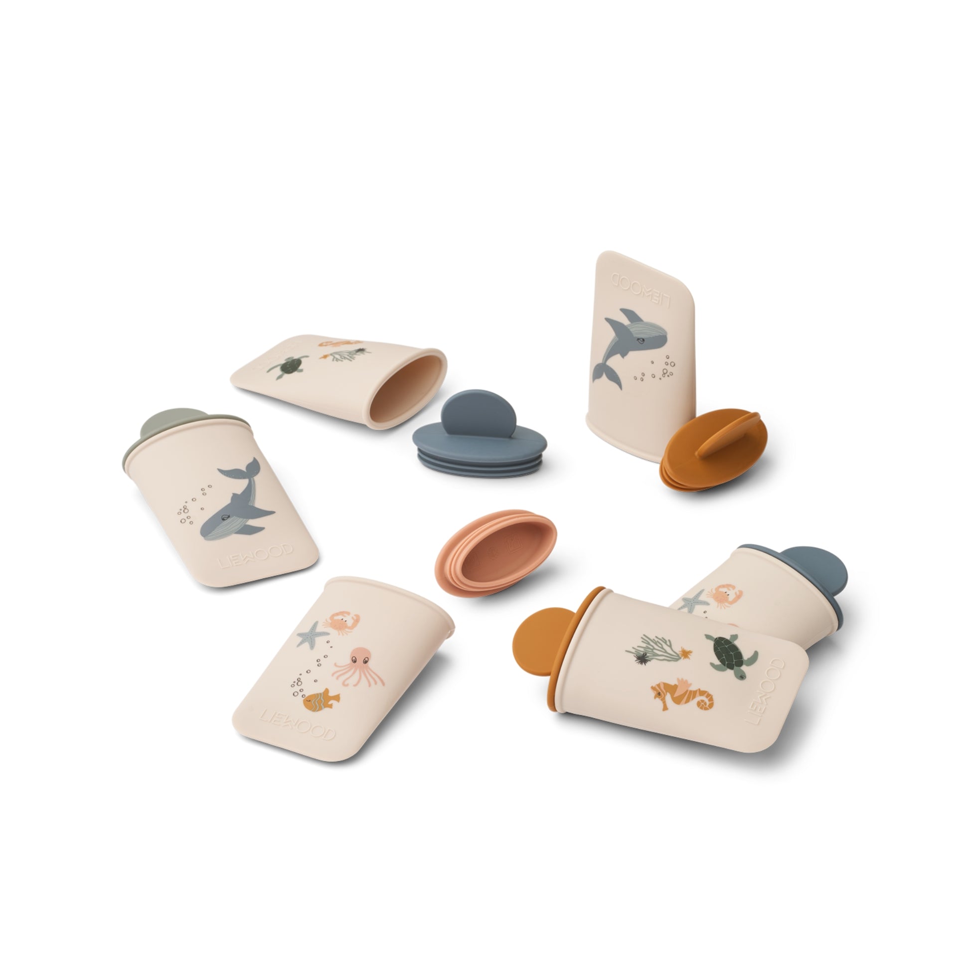 Liewood Malik Printed Mini Ice Pops 6 Pack - Sea Creature / Sandy