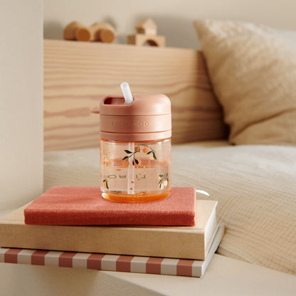 Liewood Pavia Straw Cup In Peach & Sea Shell