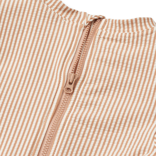 Liewood Sille Baby Seersucker Swimsuit - Pale Tuscany / Creme De La Creme