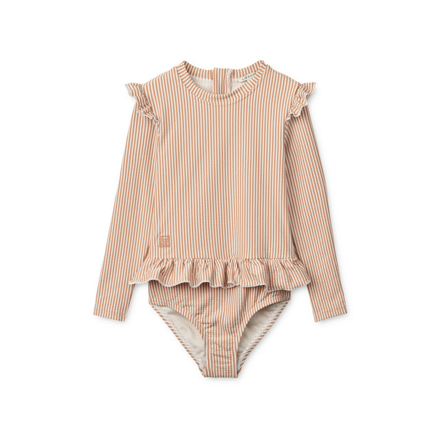 Liewood Sille Seersucker Swimsuit - Pale Tuscany / Creme De La Creme