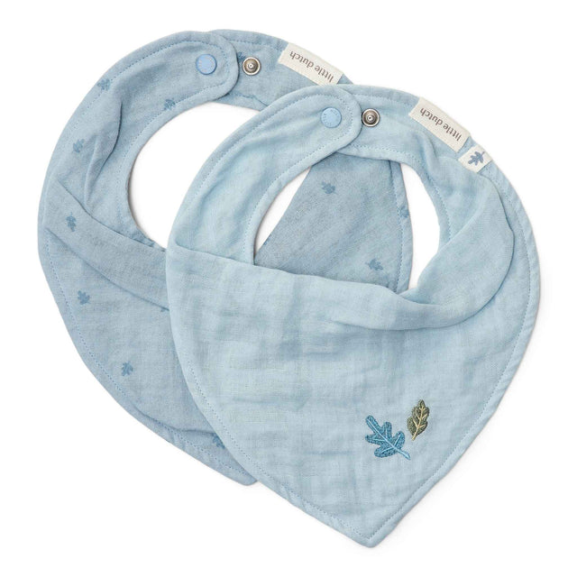 Little Dutch Bandana Bib Set Of 2 - Pure Denim Blue