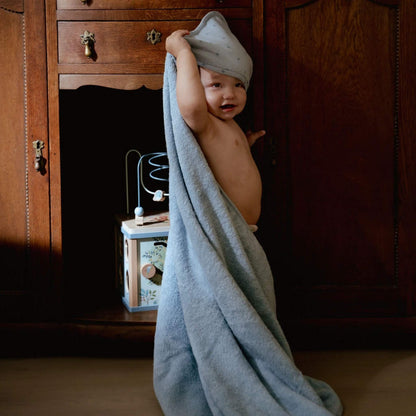 Little Dutch Hooded Towel - Pure Denim Blue