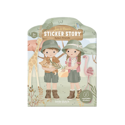 Little Dutch Reusable Sticker Scene Book - Safari Friends