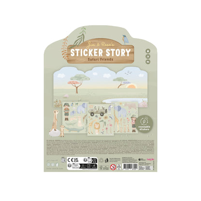 Little Dutch Reusable Sticker Scene Book - Safari Friends