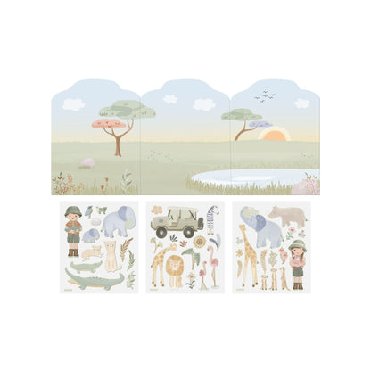 Little Dutch Reusable Sticker Scene Book - Safari Friends