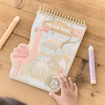 Little Dutch Flamingo Colouring Book - Safari Friends