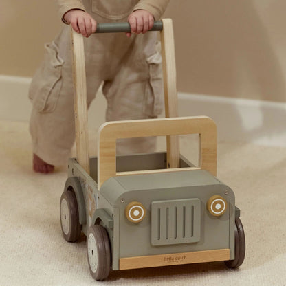 Little Dutch Wooden Push Car Jeep - Safari Friends