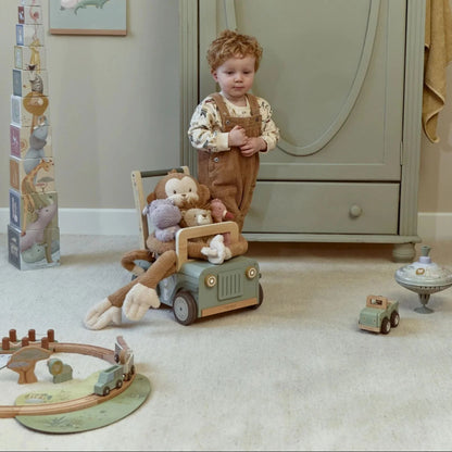Little Dutch Wooden Push Car Jeep - Safari Friends