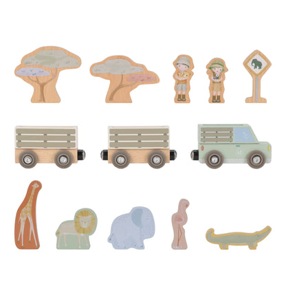 Little Dutch Wooden Train Set - Safari Friends
