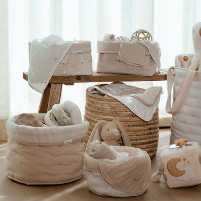 Little Dutch Storage Basket - Pure Soft Beige Stripe