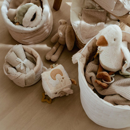 Little Dutch Storage Basket - Pure Soft Beige Stripe