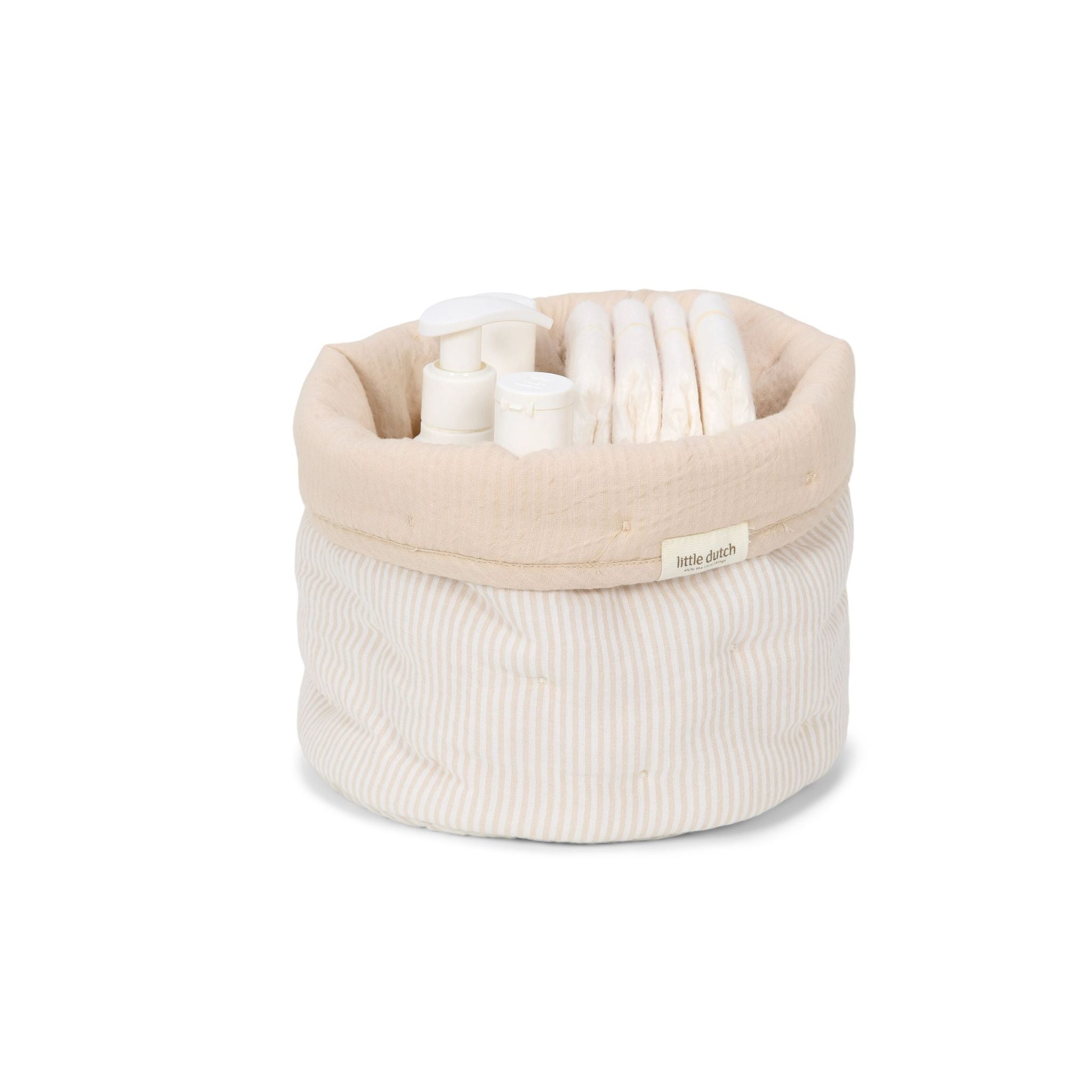 CDL Hand Stitched Mini Basket ベージュ Little-Dutch-Storage-Basket-