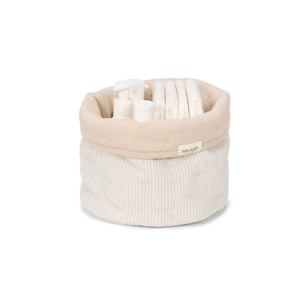 Little Dutch Storage Basket - Pure Soft Beige Stripe