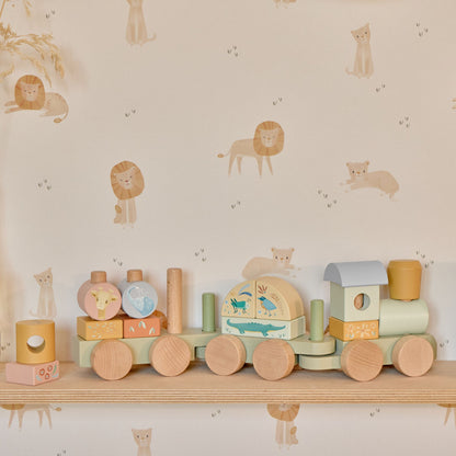 Little Dutch Wooden Block Train - Safari Friends