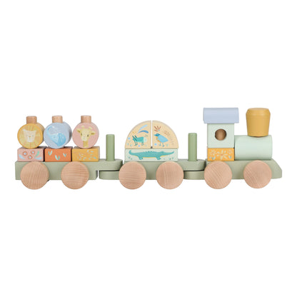 Little Dutch Wooden Block Train - Safari Friends