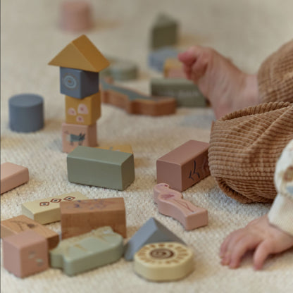 Little Dutch Wooden Building Blocks - Safari Friends