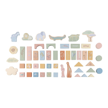 Little Dutch Wooden Building Blocks - Safari Friends