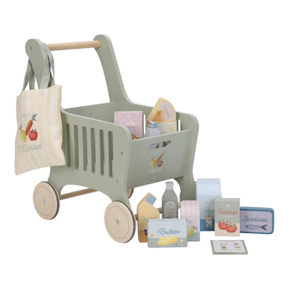 Little Dutch Wooden Shopping Trolley