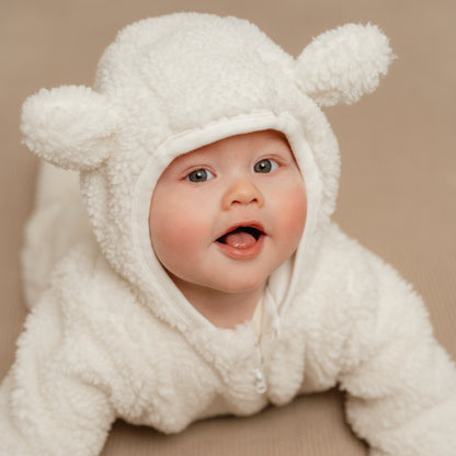 Little Dutch Teddy One-Piece Suit - Baby Bunny Off-White