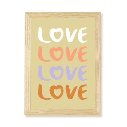 Hibou Design Love Art Print - Hay