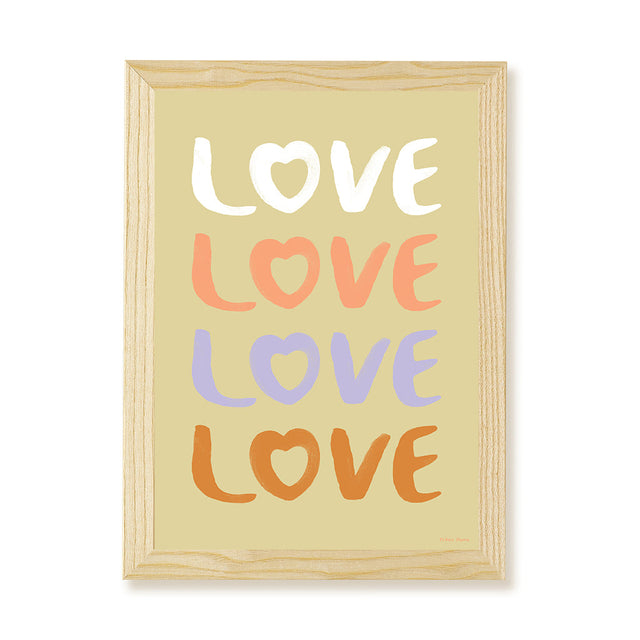 Hibou Design Love Art Print - Hay