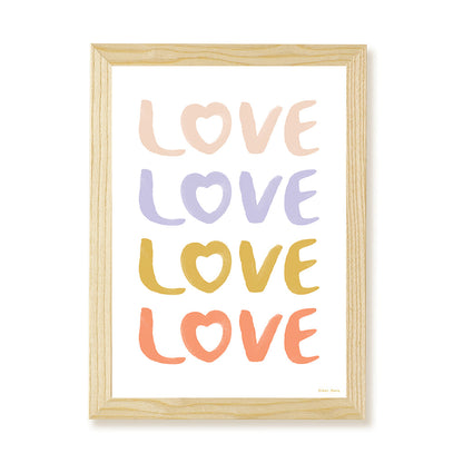 Hibou Design Love Art Print - White