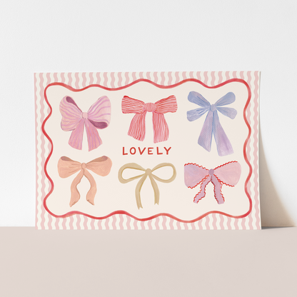 Kid of the Village Lovely Bows Fine Art Print - Pink