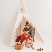 MiniCamp Kids Teepee Tent with Pom Poms - Extra Large
