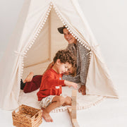 MiniCamp Kids Teepee Tent with Pom Poms - Extra Large