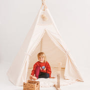 MiniCamp Kids Teepee Tent with Pom Poms - Extra Large
