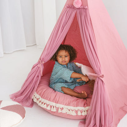 MiniCamp Tassel Floor Cushion - Rose