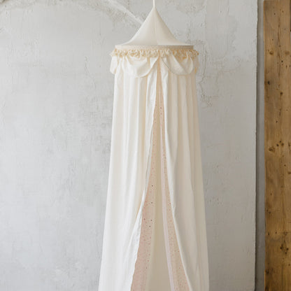 Minicamp Kids Bed Canopy Tulle & Tassels - Cream