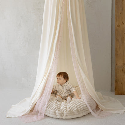 Minicamp Kids Bed Canopy Tulle & Tassels - Cream