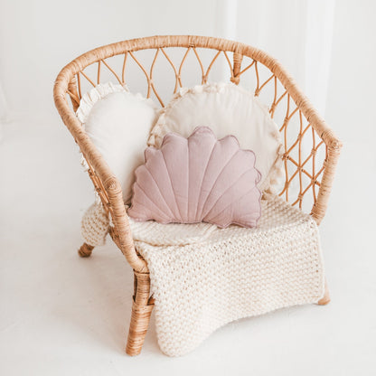 MiniCamp Linen Seashell Cushion - Pink